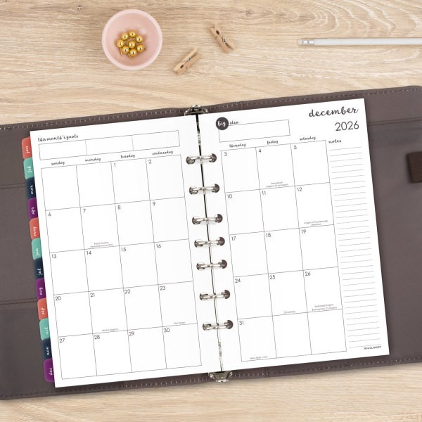 slide 4 of 6, AT-A-GLANCE® Harmony 2026 Weekly Monthly Planner Refill, Loose-Leaf, Desk Size, 5 1/2"" x 8 1/2"", 1 ct