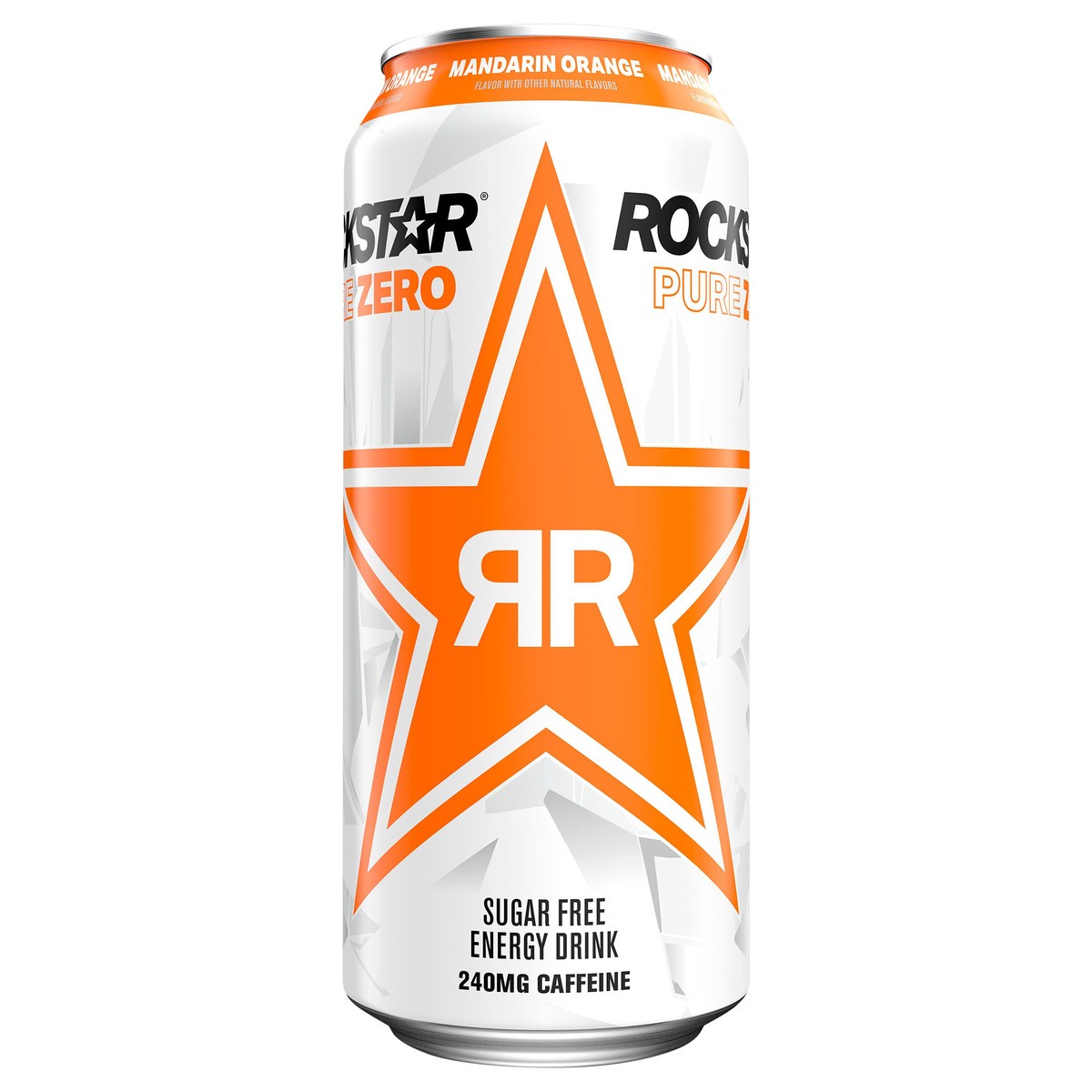 slide 1 of 6, Rockstar Pure Zero Sugar Free Energy Drink Mandarin Orange 16 Fl Oz, 16 oz