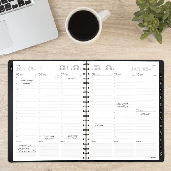 slide 3 of 10, AT-A-GLANCE® Contemporary 2026 Weekly Monthly Planner, Black, Large, 8 1/4"" x 11"", 1 ct