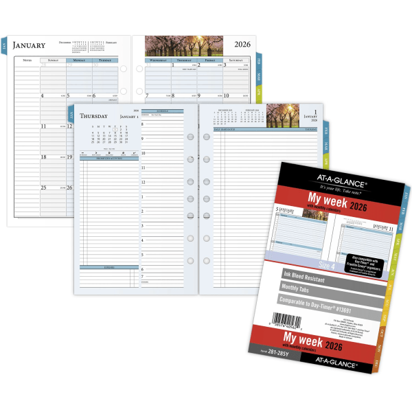 slide 5 of 9, AT-A-GLANCE® 2026 Zenscapes Weekly Monthly Planner Refill, Loose-Leaf, Desk Size, 5 1/2"" x 8 1/2"", 1 ct