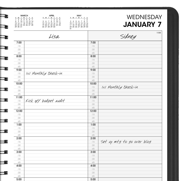 slide 10 of 10, AT-A-GLANCE® 2026 Two Person Daily Appointment Book, Black, Large, 8"" x 11"", 1 ct