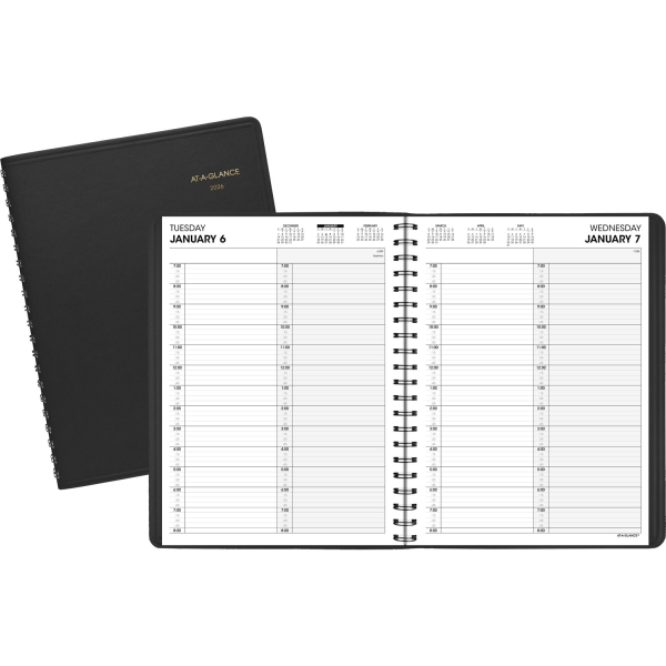 slide 5 of 10, AT-A-GLANCE® 2026 Two Person Daily Appointment Book, Black, Large, 8"" x 11"", 1 ct