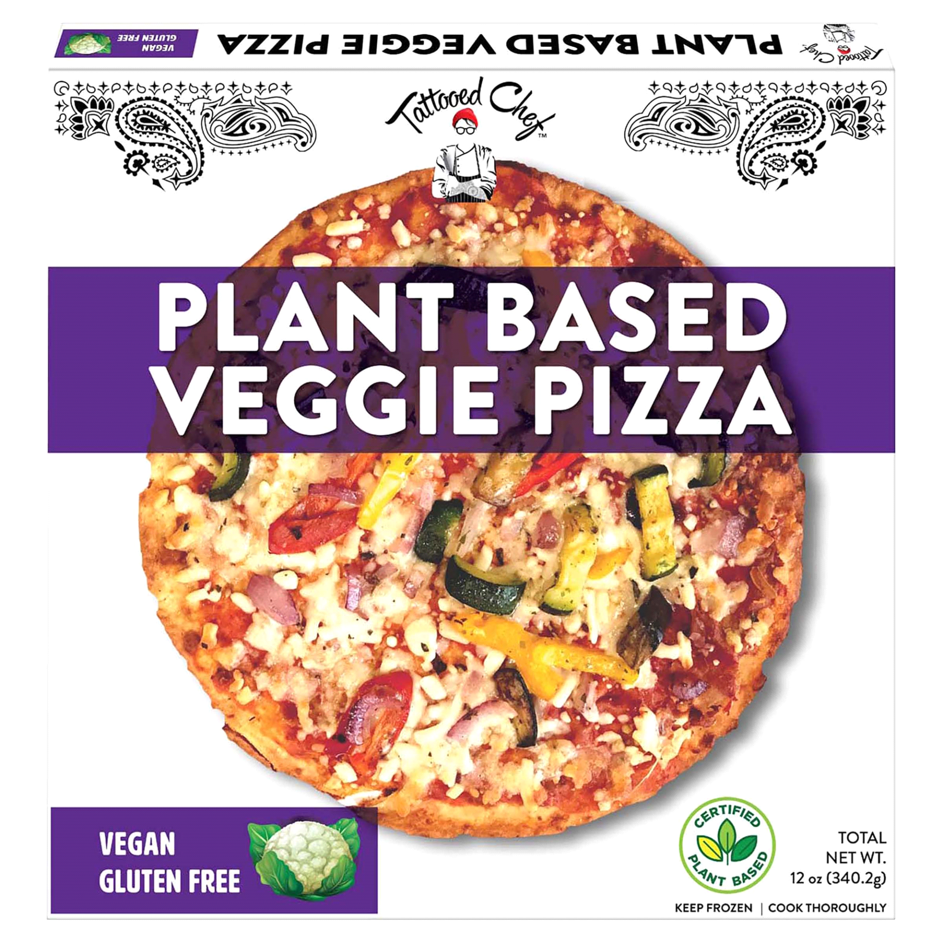 slide 1 of 1, Tattooed Chef Pizza, Cauliflower Roasted Veggie, 12 oz