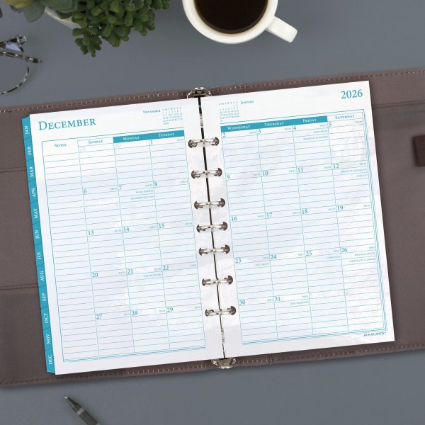 slide 2 of 9, AT-A-GLANCE® 2026 Seascapes Weekly Monthly Planner Refill, Loose-Leaf, Desk Size, 5 1/2"" x 8 1/2"", 1 ct
