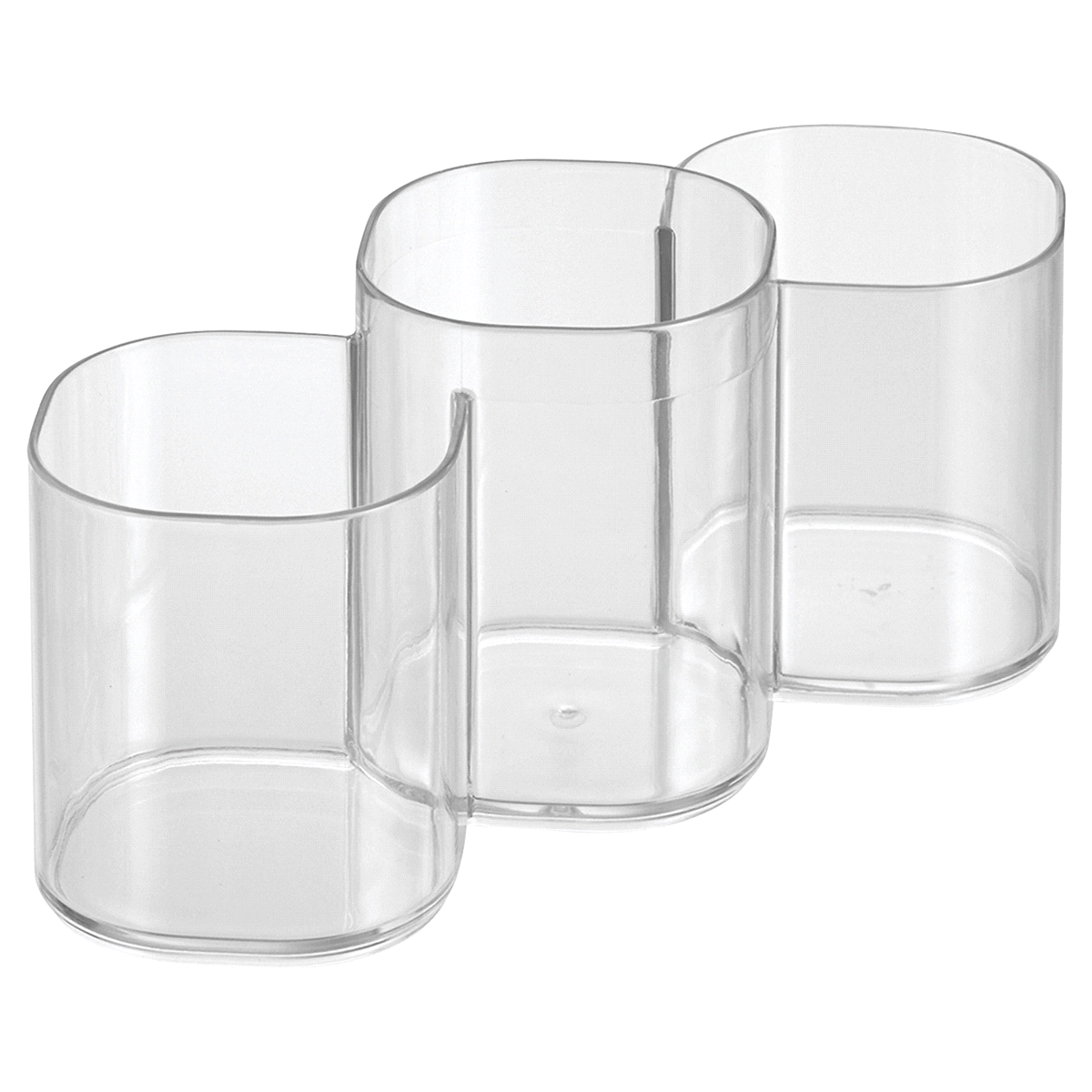 slide 1 of 1, Interdesign Clear Clarity Cosmetic Trio Cup, 8.25 in x 3.75 in