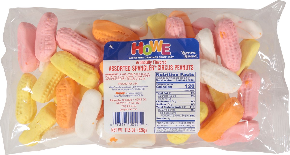 slide 7 of 9, Howe Assorted Spangler Circus Peanuts 11.5 oz, 11.5 oz