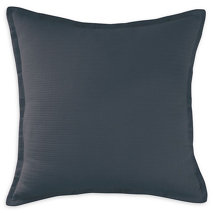 slide 1 of 2, DKNYpure Texture Stonewash European Pillow Sham - Black, 1 ct