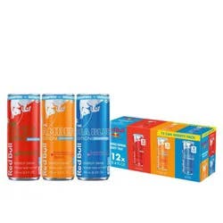 Red Bull Energy Drink Sugar Free Variety Pack, Red, Amber, and Sea Blue, with 80mg Caffeine, Taurine & B Vitamins, 8.4 fl. oz, Pack of 12 Cans
