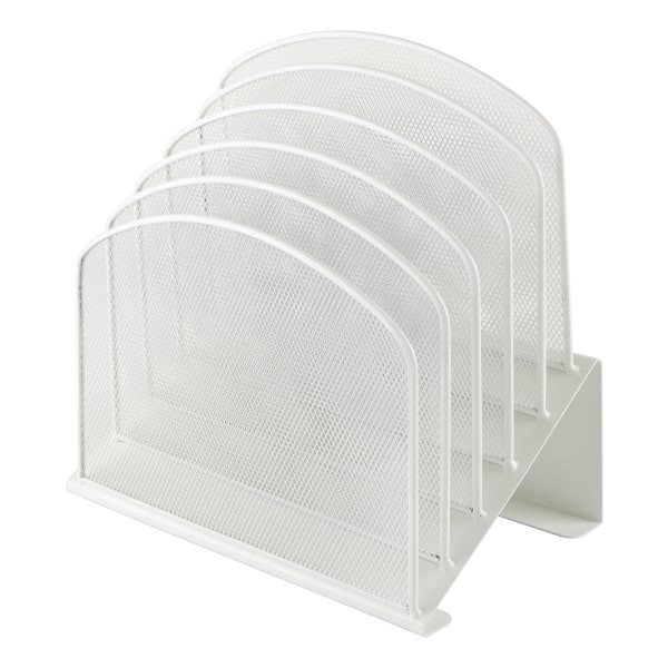 slide 2 of 4, Office Depot Brand 5-Compartment Mesh Incline Sorter, 11-3/4"H X 11-1/4"W X 7-1/4"D, White, 1 ct