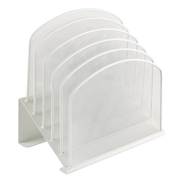 slide 3 of 4, Office Depot Brand 5-Compartment Mesh Incline Sorter, 11-3/4"H X 11-1/4"W X 7-1/4"D, White, 1 ct
