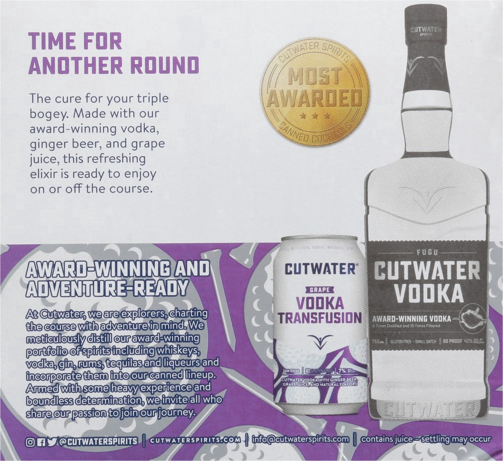 slide 2 of 4, Cutwater Spirits Vodka Transfusion, 4 ct