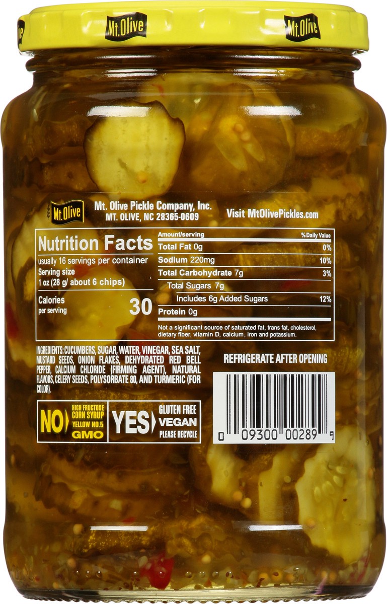 slide 12 of 12, Mt Olive Sweet Heat Bread & Butter Chips - 24 FZ, 24 fl oz