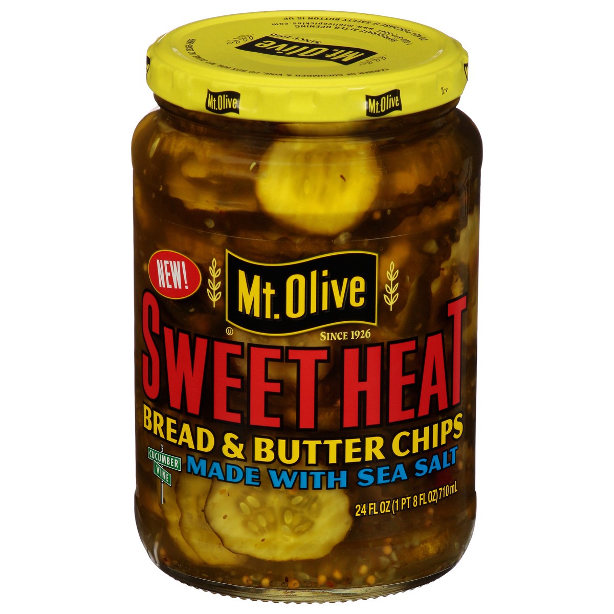 slide 4 of 12, Mt Olive Sweet Heat Bread & Butter Chips - 24 FZ, 24 fl oz