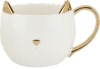 slide 1 of 1, Pinky Up Chloe Chloe White Cat Mug, 12 oz