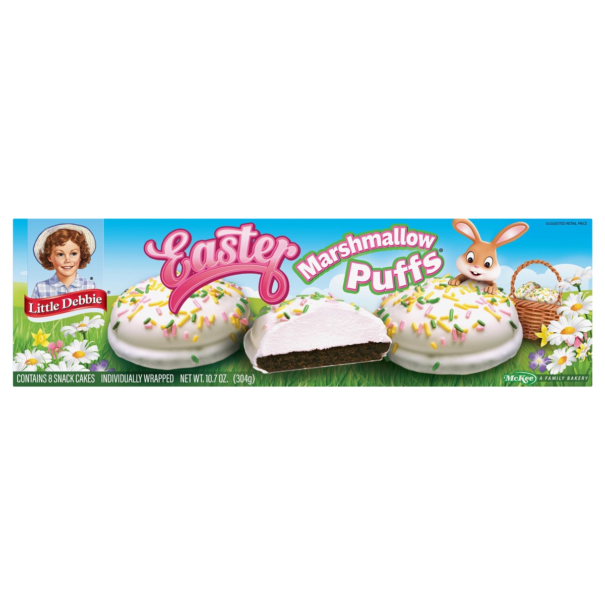 slide 1 of 11, Little Debbie Snack Cakes, Little Debbie Family Pack EASTER MARSHMALLOW PUFFS , 8 ct