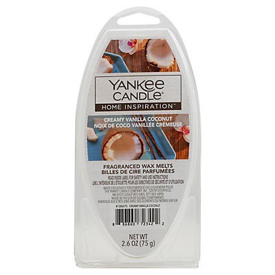 slide 1 of 6, Yankee Candle Creamy Vanilla Coconut Scent Wax Melts, 2.6 oz