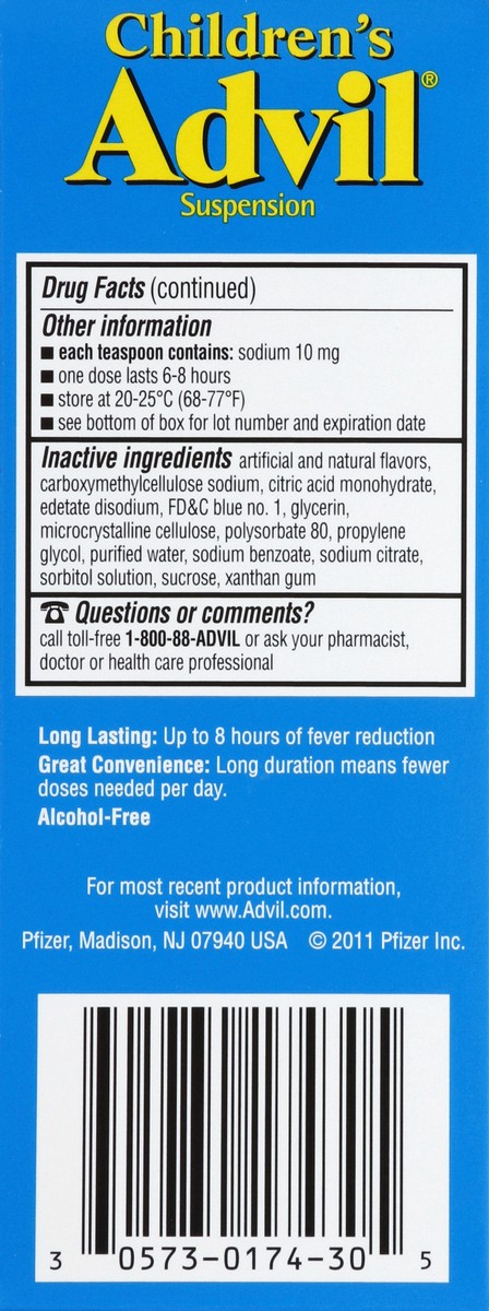 slide 3 of 4, Advil Blue Raspberry Liquid Fever Reducer/Pain Reliever, 4 oz
