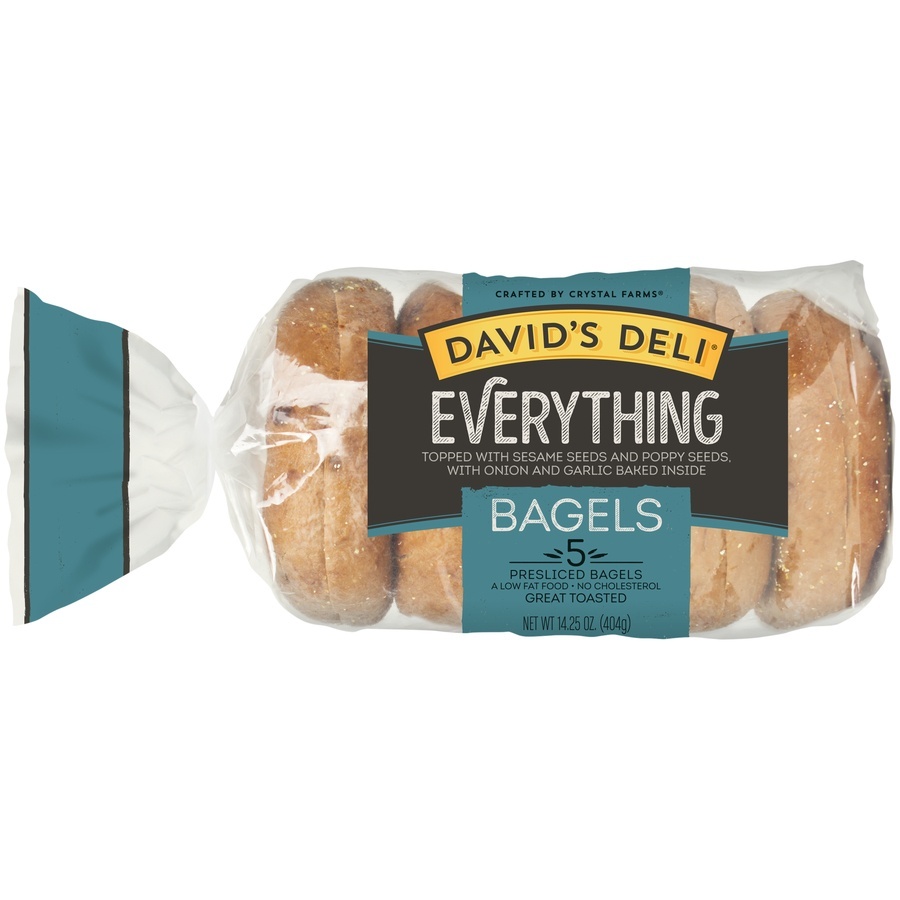 slide 1 of 1, David's Deli Everything Bagels, 5 ct