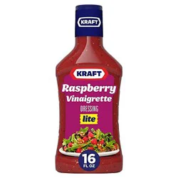 Kraft Raspberry Vinaigrette Lite Salad Dressing Bottle - 16 Fl. Oz.