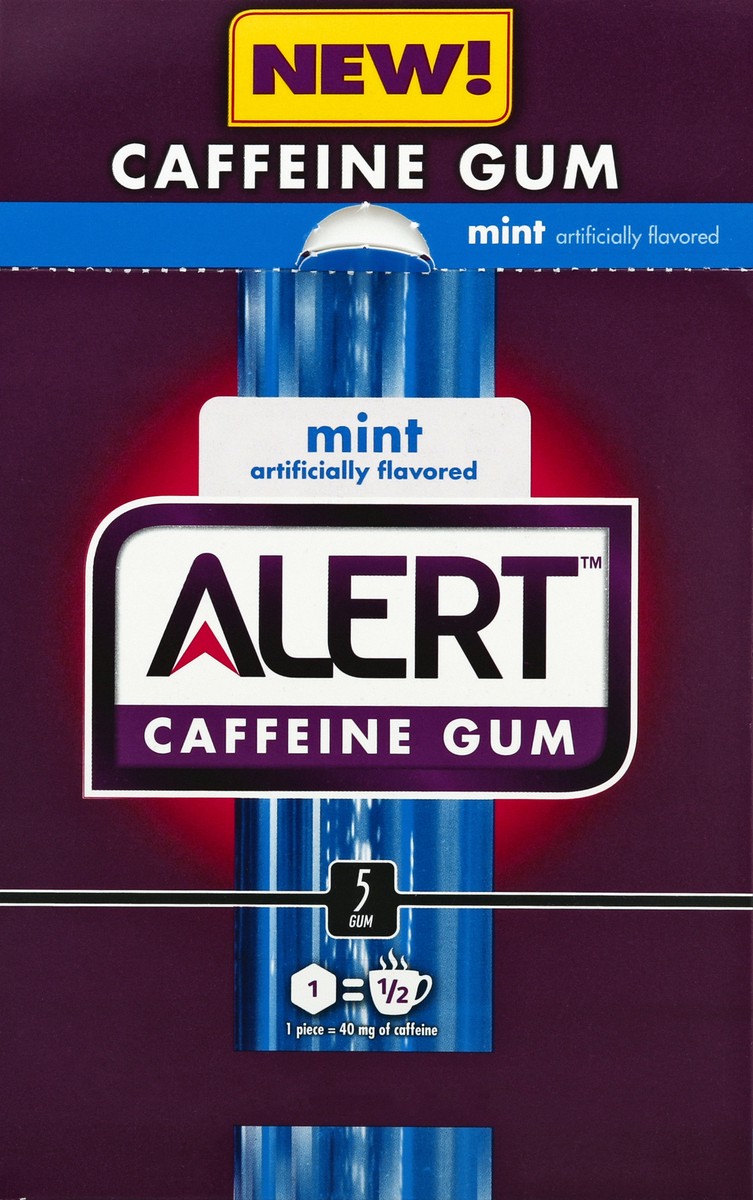 slide 5 of 6, 5 Gum Alert Caffeine Fruit Gum, single pack, 8 pc