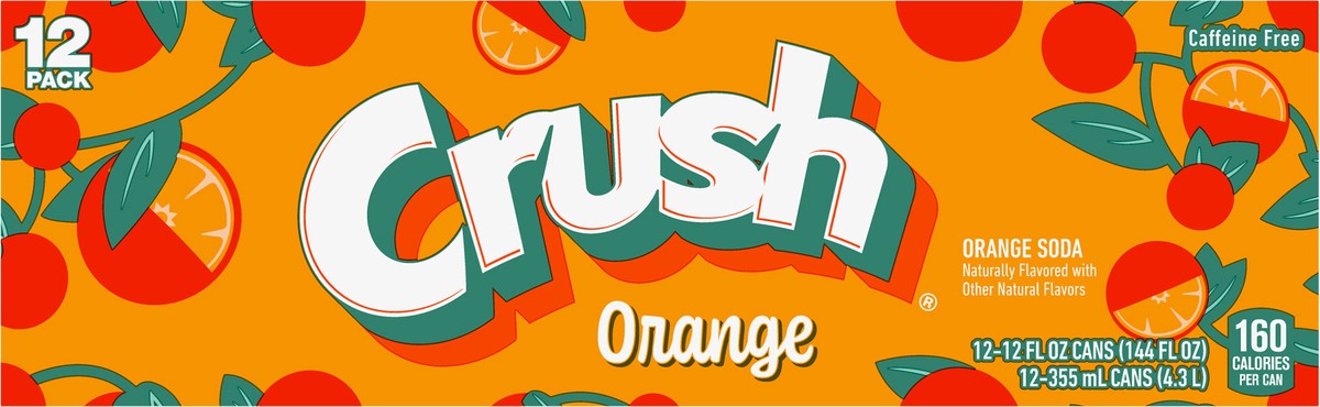 slide 7 of 12, Crush Orange Soda - 12 ct; 12 fl oz, 12 ct; 12 fl oz