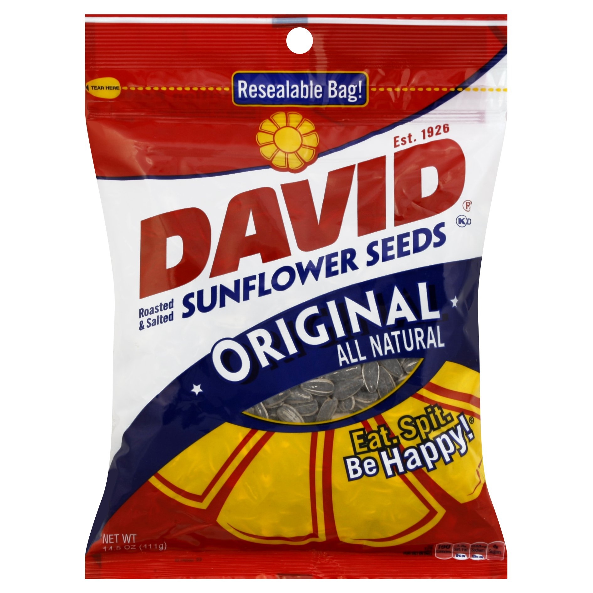 slide 1 of 1, DAVID Roasted And Salted Original Sunflower Seeds, 16 oz