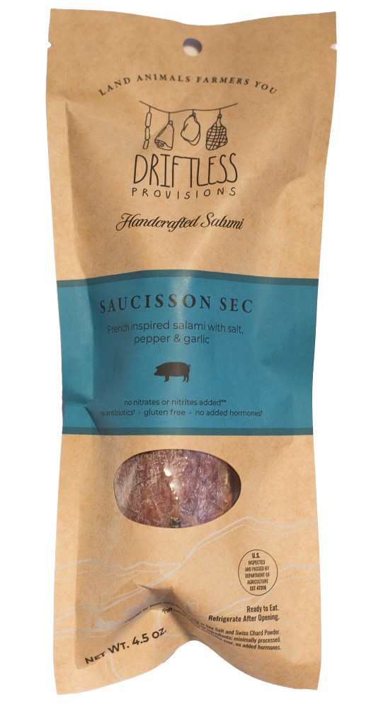 slide 3 of 3, Driftless Prov. Saucisson Sec, 4.5 oz
