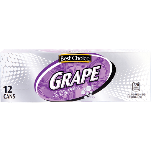 slide 1 of 1, Best Choice Grape Soda, 12 ct; 12 oz