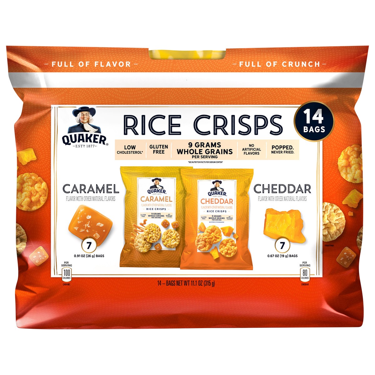 slide 1 of 8, Quaker Rice Crisps Variety Pack 11.1 Oz 14 Count, 14 ct