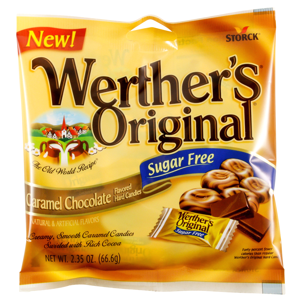 slide 1 of 2, Werther's Original Sugar-Free Caramel Chocolate Hard Candy, 2.35 oz