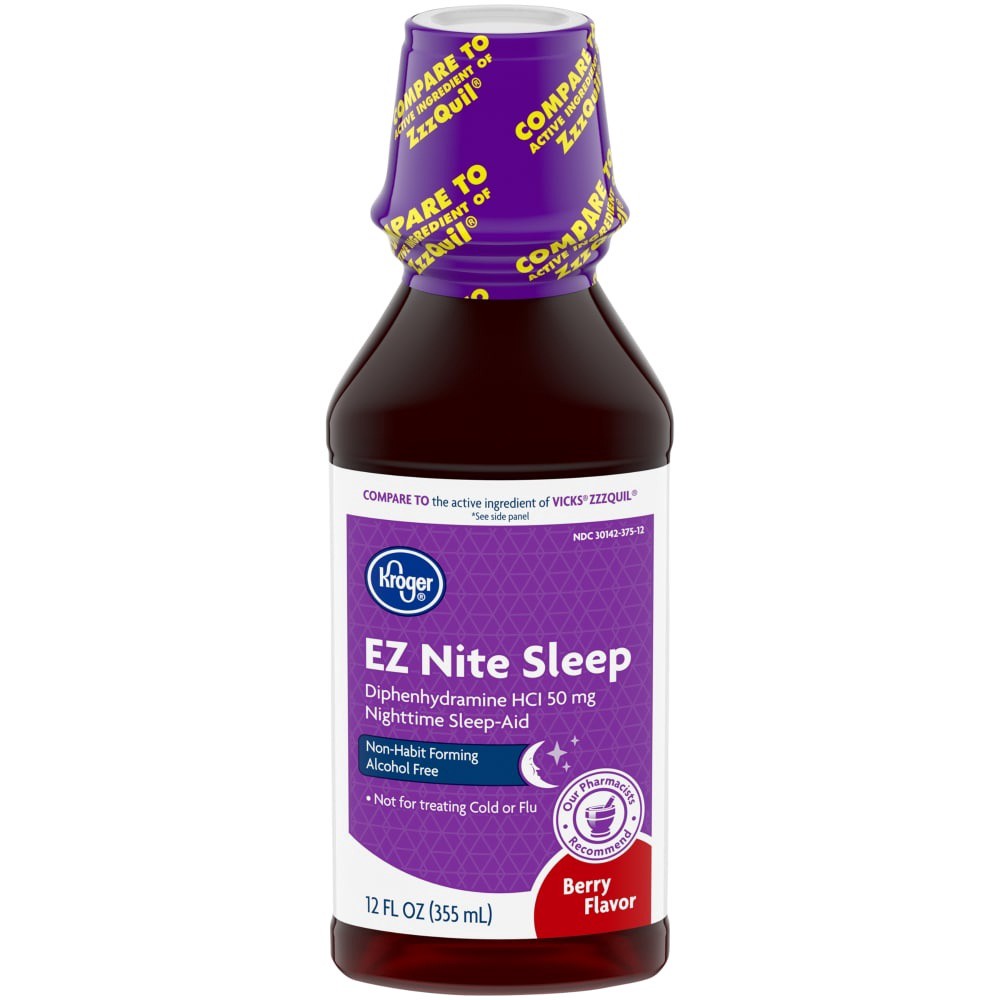 slide 1 of 1, Kroger Ez Nite Sleep Liquid, 12 fl oz