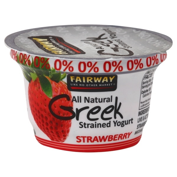 slide 1 of 1, Fairway Greek Yogurt 0 Straw, 6 oz