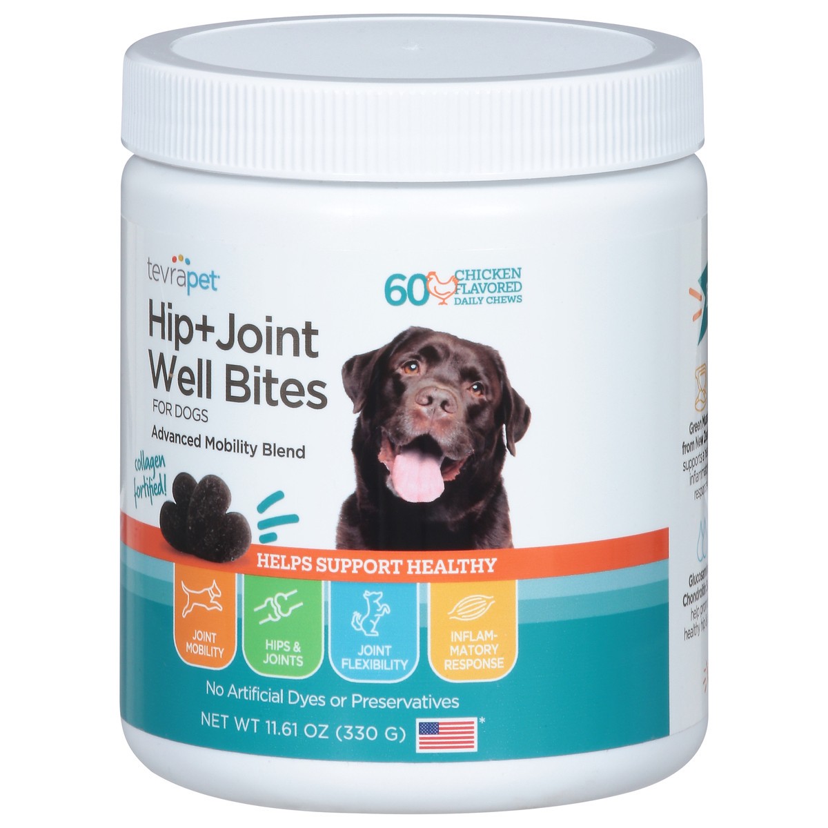 slide 3 of 14, TevraPet For Dogs Hop + Joint Well Bites Chicken Flavored Daily Chews 11.61 oz, 11.61 oz