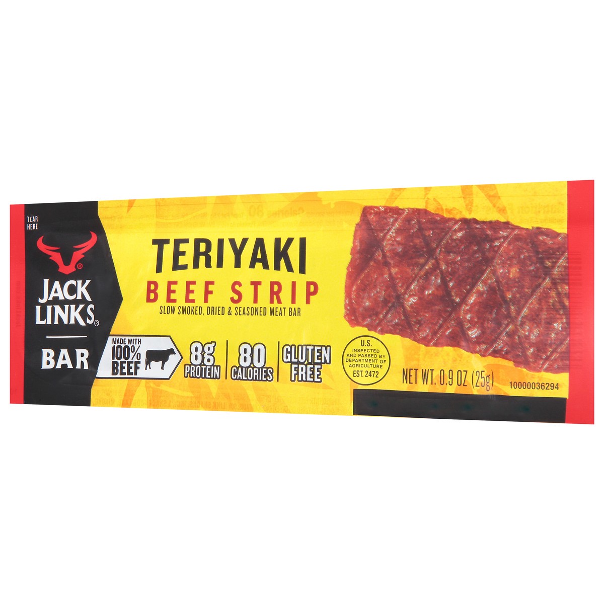 slide 3 of 9, Jack Link's Teriyaki Beef Jerky, 0.9 oz