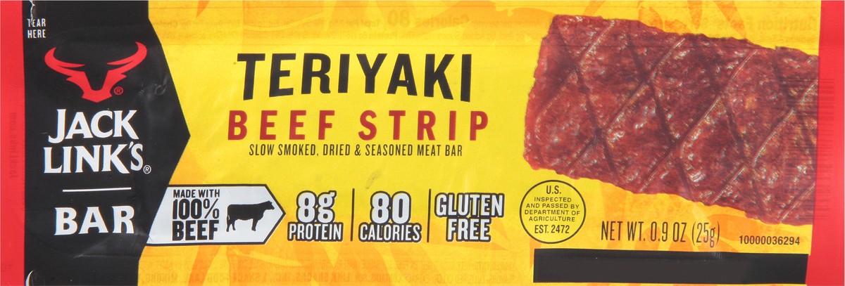 slide 6 of 9, Jack Link's Teriyaki Beef Jerky, 0.9 oz