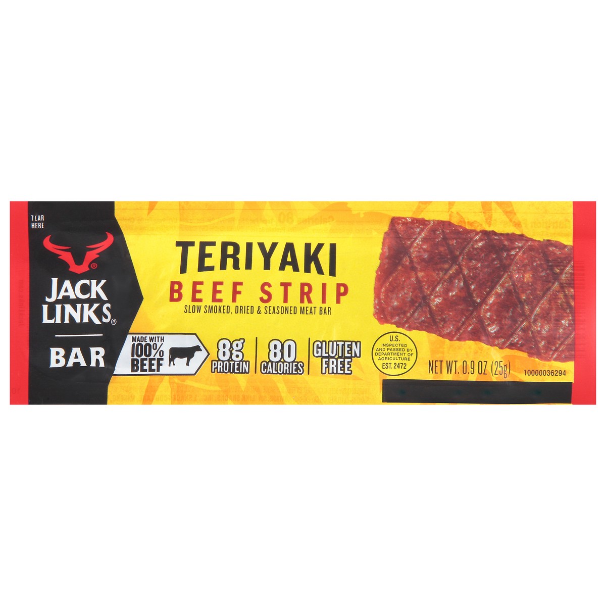 slide 1 of 9, Jack Link's Teriyaki Beef Strip Bar 0.9 oz, 0.9 oz