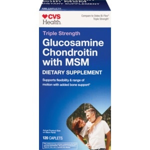 slide 1 of 1, CVS Health Glucosamine Chondroitin With Msm Triple Strength Caplets, 120 ct