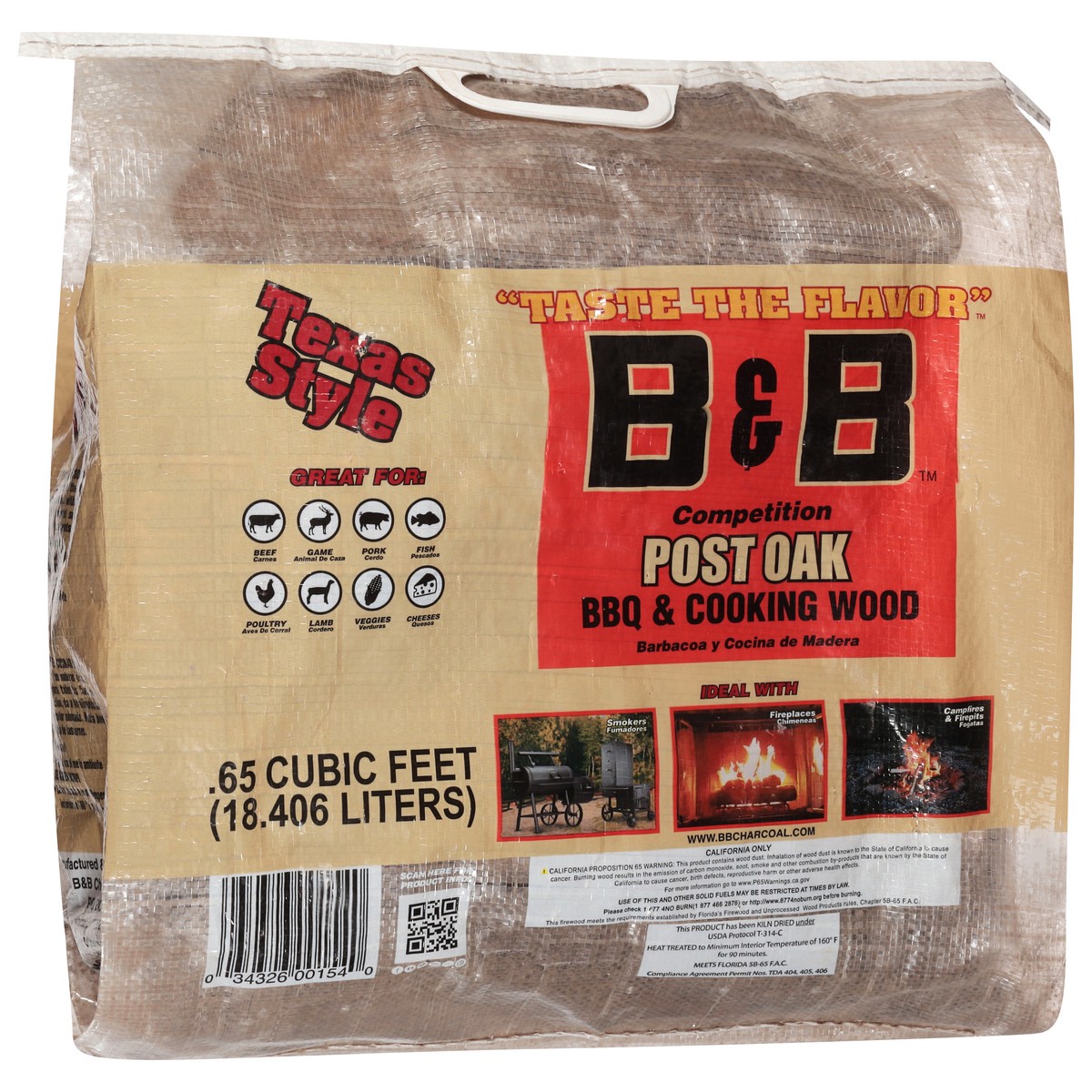 slide 4 of 9, B & B Post Oak BBQ & Cooking Wood 1 ea, 1 ct