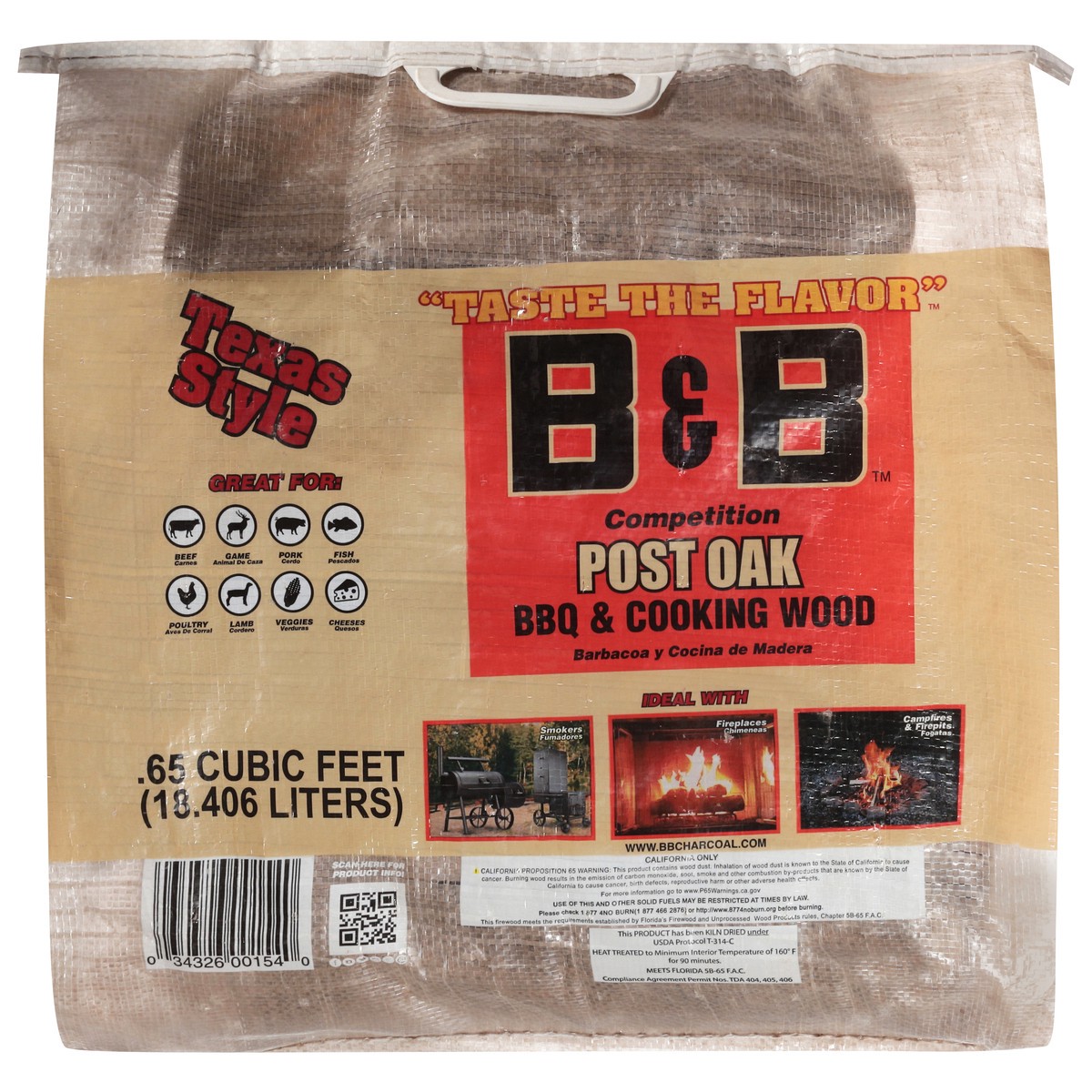 slide 1 of 9, B & B Post Oak BBQ & Cooking Wood 1 ea, 1 ct