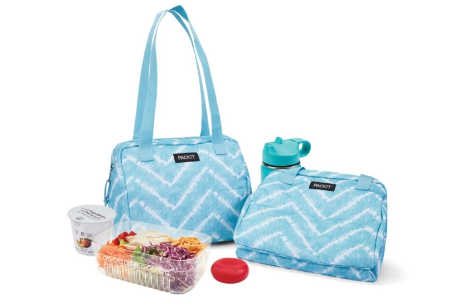 slide 9 of 10, PackIt Freezable Hampton Lunch Bag, Aqua Tie-Dye, 1 ct