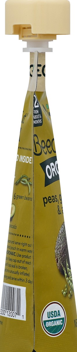 slide 3 of 6, Beech-Nut Organic Cold Puree Pouch - Peas, Green Bean & Avocado, 3.5 oz