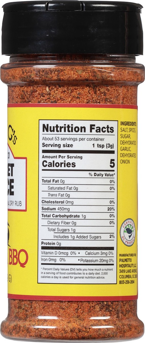 slide 9 of 9, Billy G's Secret Spice Carolina Dry Rub, 5.6 oz