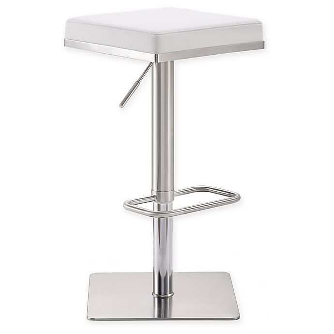 slide 1 of 5, TOV Furniture Bari Steel Bar Stool - White, 1 ct