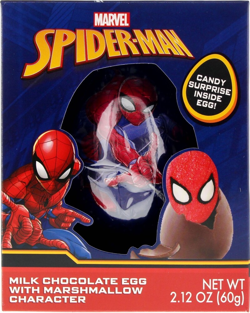 slide 1 of 1, Galerie Spiderman Milk Chocolate Egg With Marshmallow Easter Candy, 2.12 oz