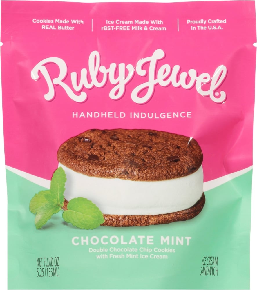slide 1 of 1, Ruby Jewel Dark Chocolate With Fresh Mint Ice Cream Sandwich, 5.1 fl oz