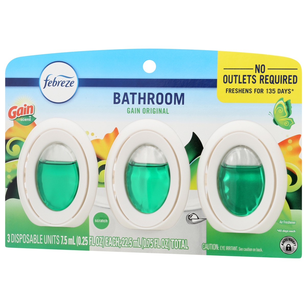 slide 3 of 4, Febreze Bathroom Gain Original Air Freshener 3 - 0.25 fl oz Each, 3 ct