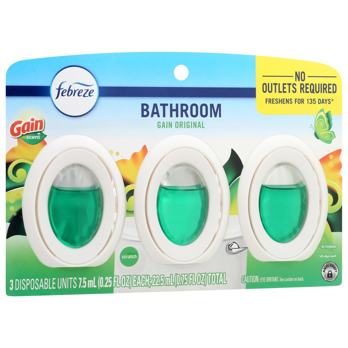 slide 2 of 4, Febreze Bathroom Gain Original Air Freshener 3 - 0.25 fl oz Each, 3 ct