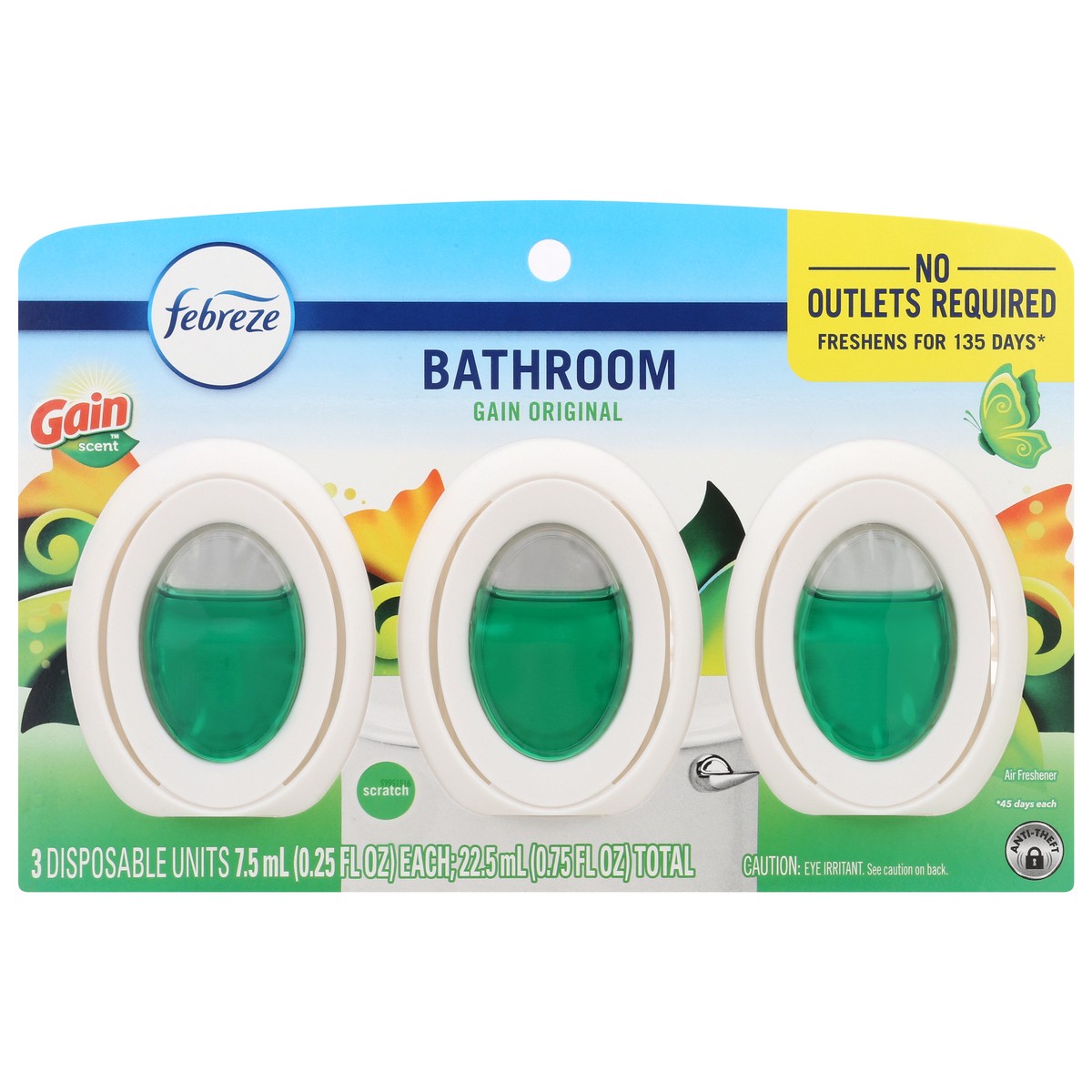 slide 1 of 4, Febreze Bathroom Gain Original Air Freshener 3 - 0.25 fl oz Each, 3 ct
