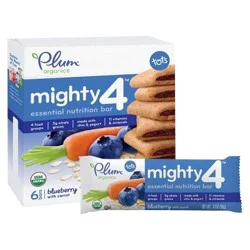 Plum Organics Tots Filled Whole-Grain Snack Bar Blueberry 6-Count Box/.67oz Bars