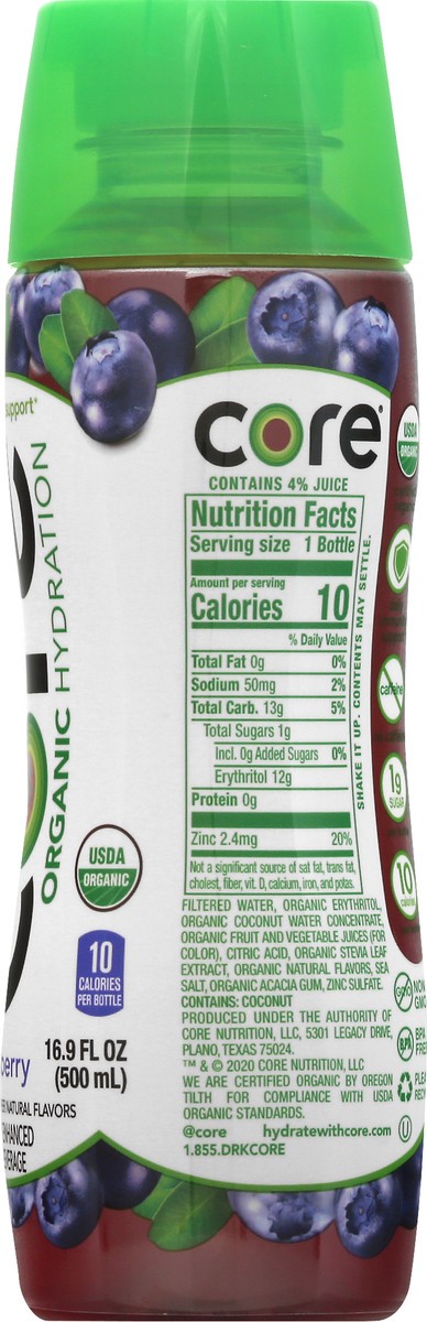 slide 6 of 9, CORE Organic Blueberry Fruit Infused Beverage, 16.9 fl oz bottle, 16.9 fl oz